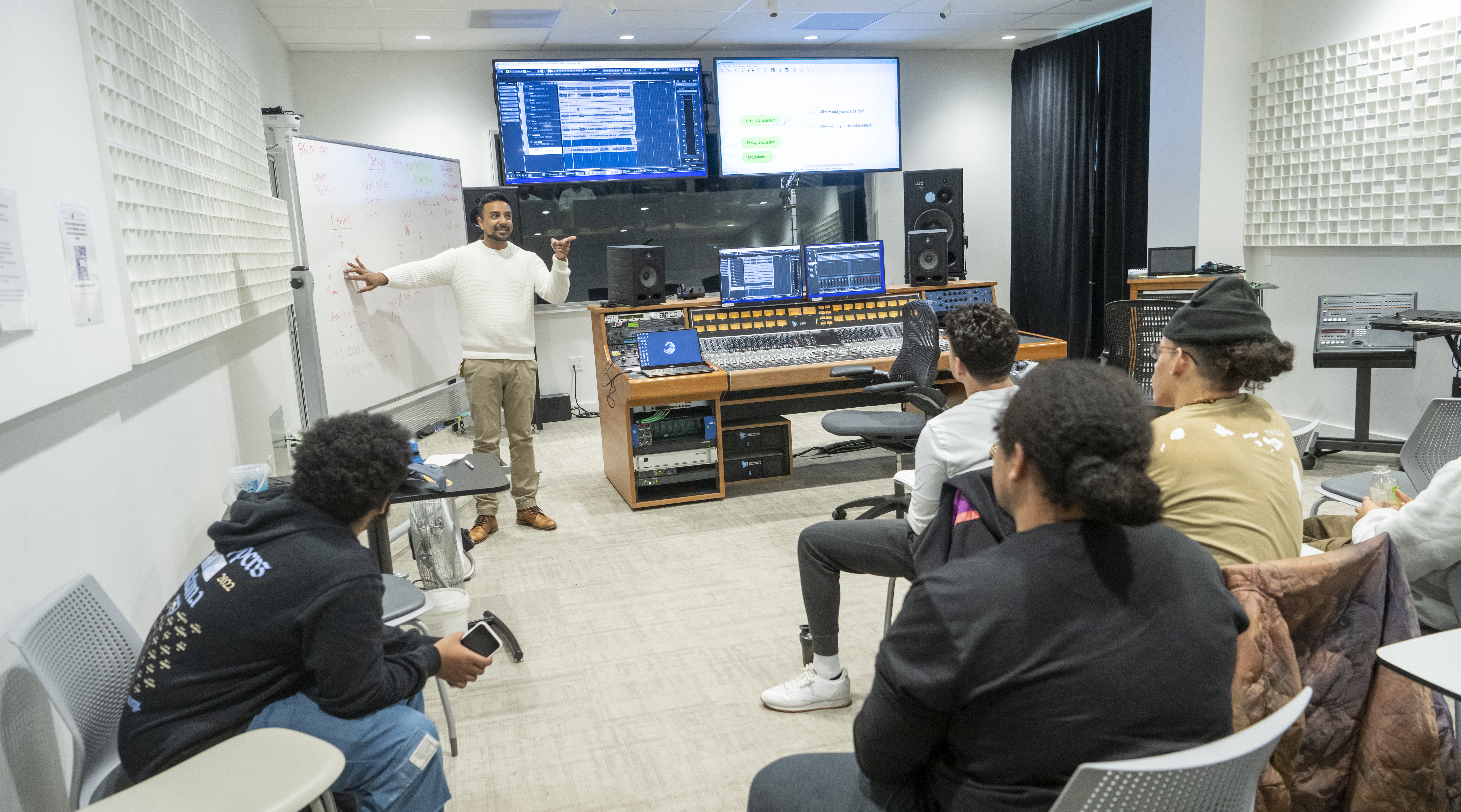 A class inside a recording room