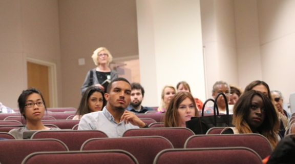 Students in a lecture room 